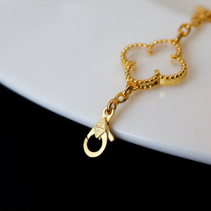 [Lumi Jewellery]CLOVER 5 MOTIF ROCK CRYSTAL BRACELET