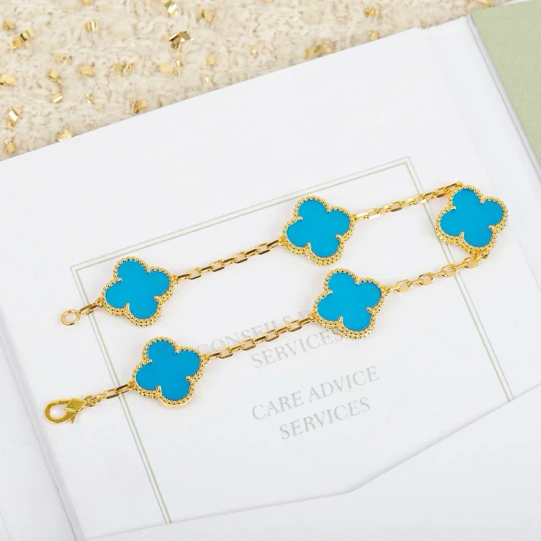 [Lumi Jewellery] CLOVER 5 MOTIF TURQUOISE BRACELET COLLECTION