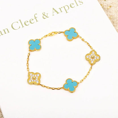 [Lumi Jewellery] CLOVER 5 MOTIF TURQUOISE BRACELET COLLECTION