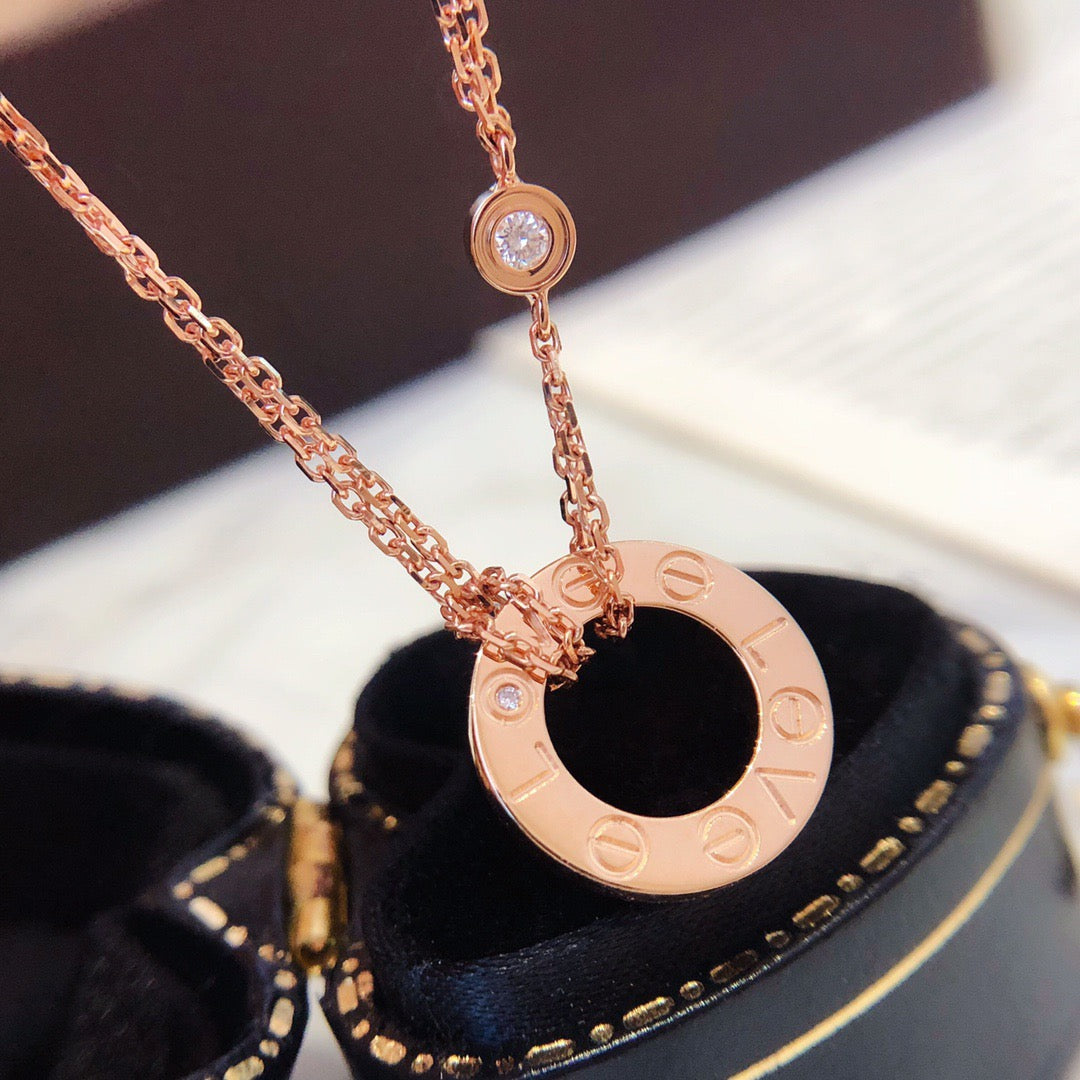 [Lumi Jewellery]LOVE NECKLACE 16MM 2 DIAMONDS