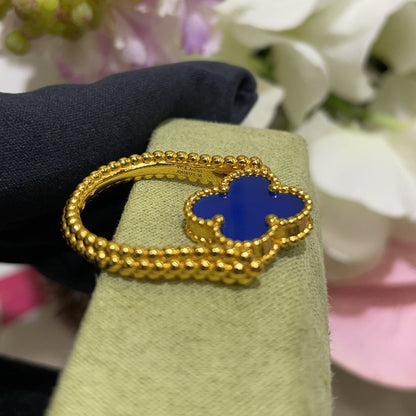 [Lumi Jewellery]CLOVER RIVERSIBLE BLUE AGATE RING
