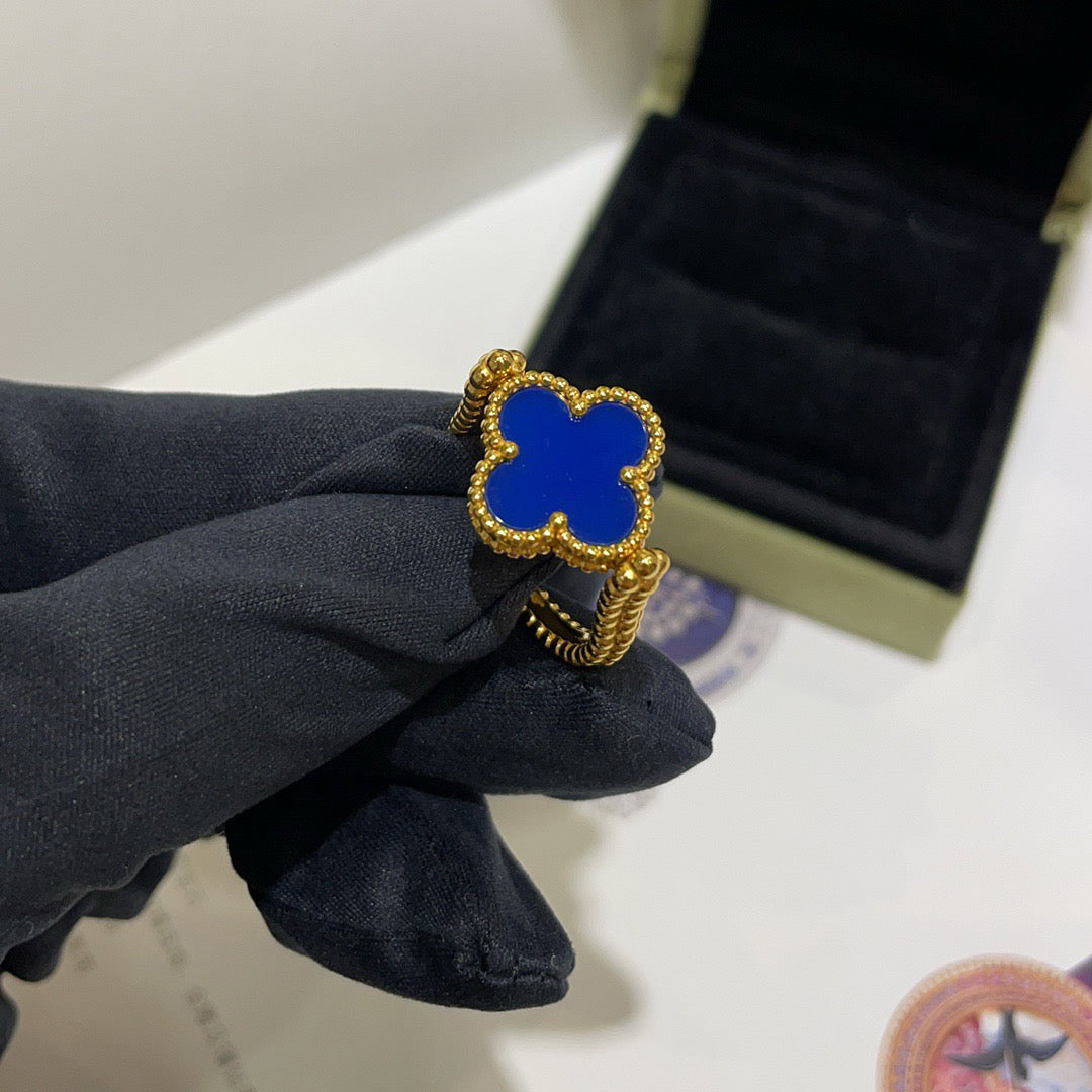 [Lumi Jewellery]CLOVER RIVERSIBLE BLUE AGATE RING