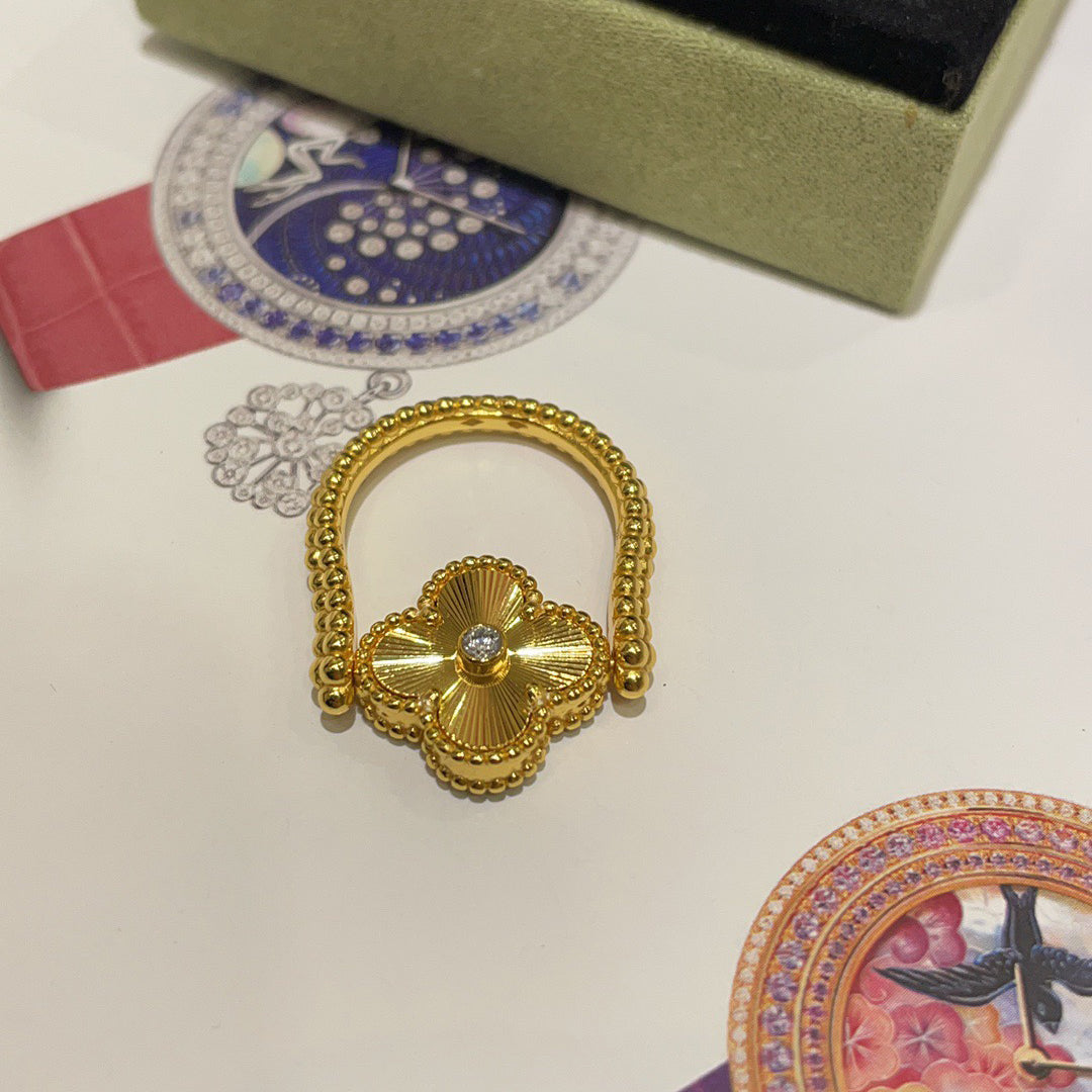 [Lumi Jewellery]CLOVER RIVERSIBLE BLUE AGATE RING