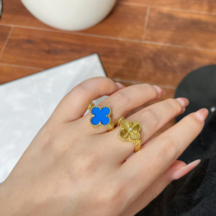 [Lumi Jewellery]CLOVER RIVERSIBLE BLUE AGATE RING