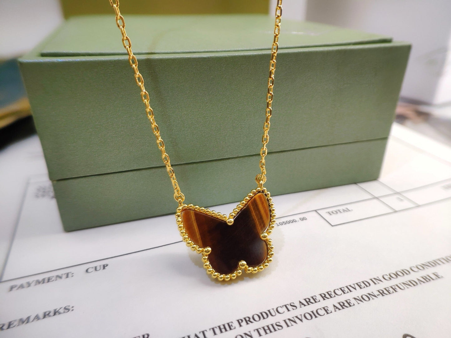 [Lumi Jewellery] TIGER__ EYE BUTTERFLY NECKLACE