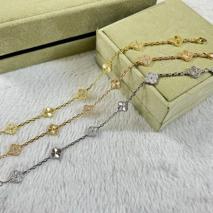 [Lumi Jewellery]CLOVER 6 MOTIF DIAMOND LASER BRACELET