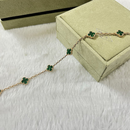 [Lumi Jewellery]CLOVER 6 MOTIF MALACHITE BRACELET