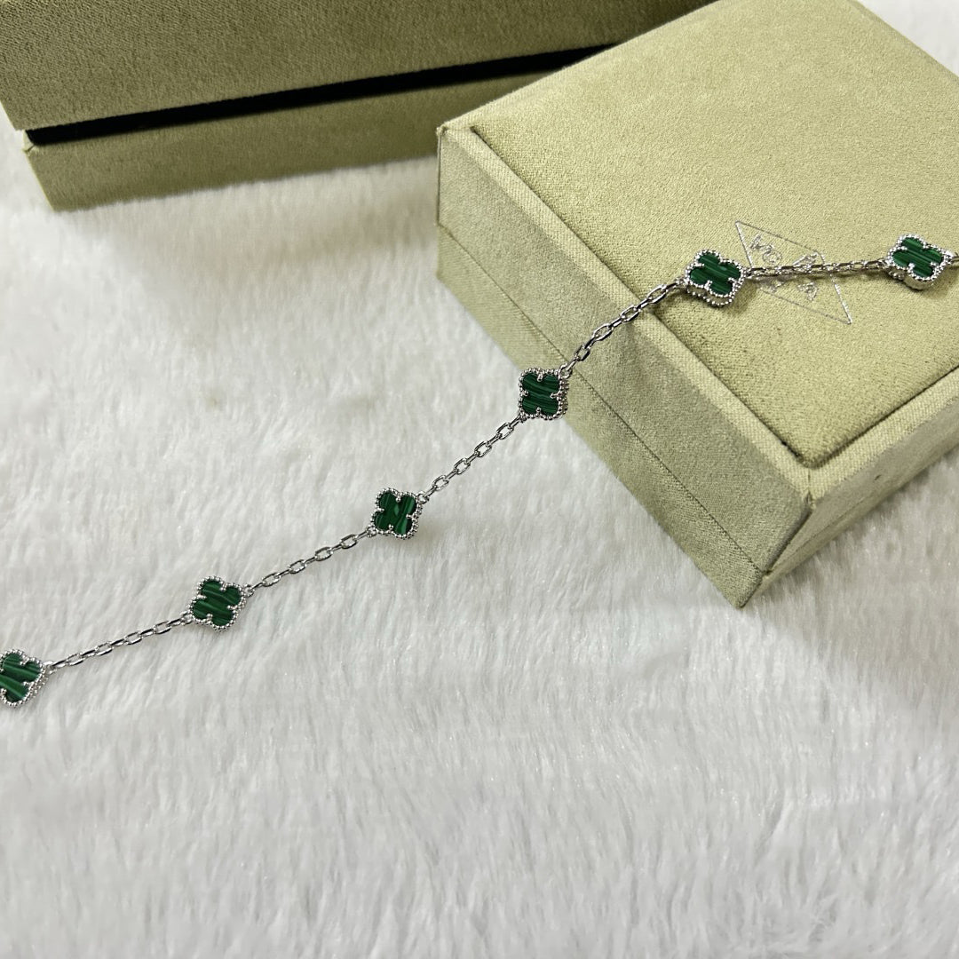 [Lumi Jewellery]CLOVER 6 MOTIF MALACHITE BRACELET