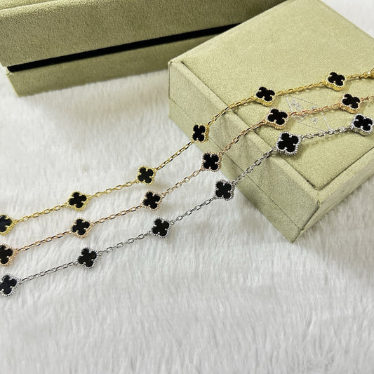 [Lumi Jewellery]CLOVER 6 MOTIF  ONYXS BRACELET