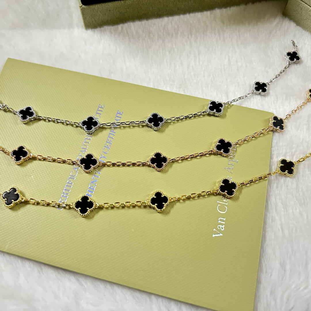 [Lumi Jewellery]CLOVER 6 MOTIF  ONYXS BRACELET