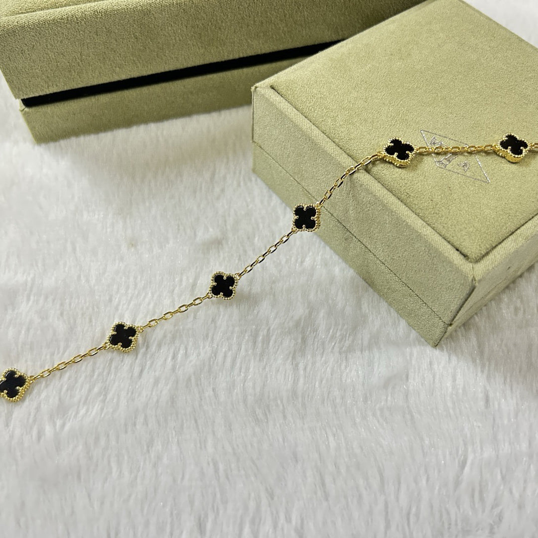 [Lumi Jewellery]CLOVER 6 MOTIF  ONYXS BRACELET