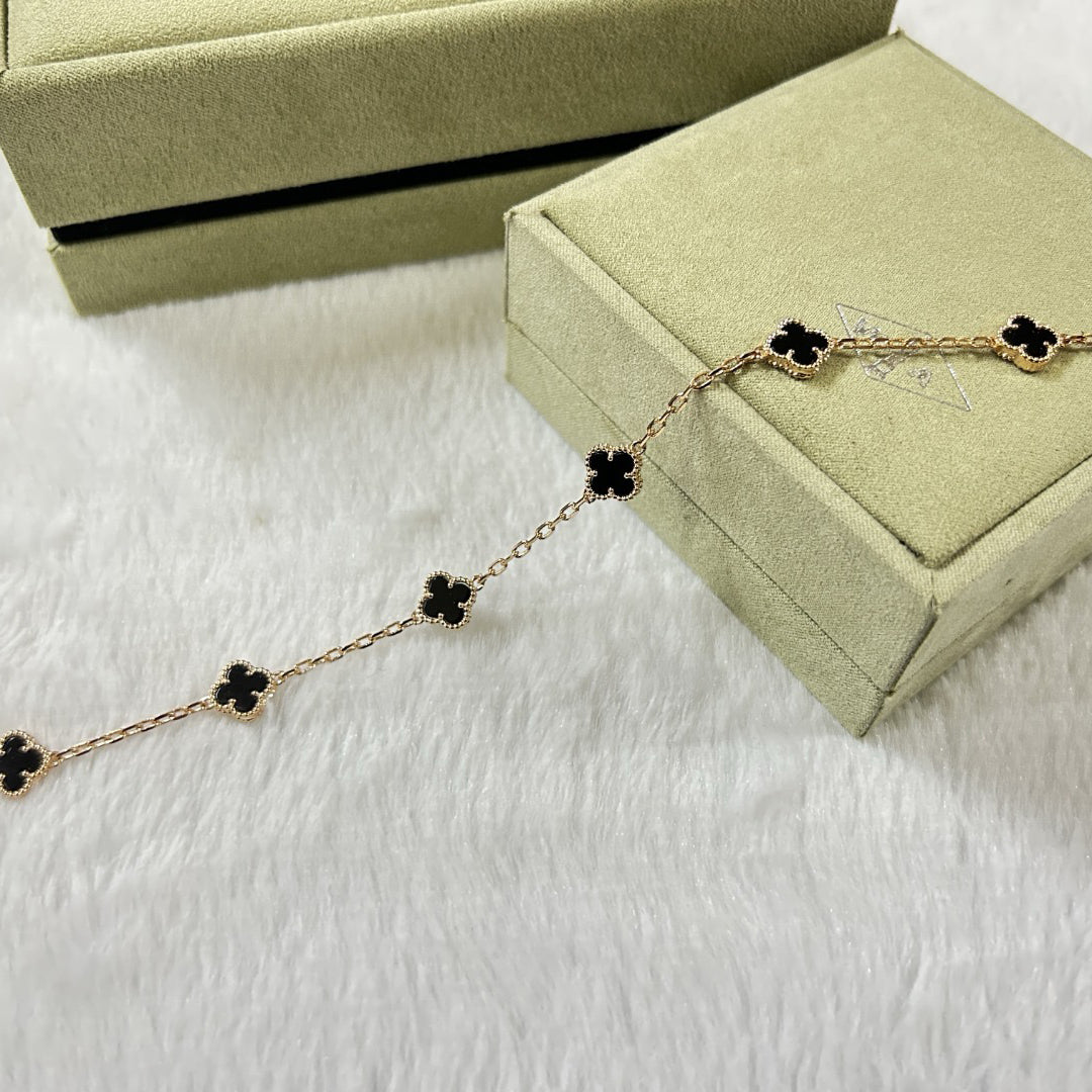 [Lumi Jewellery]CLOVER 6 MOTIF  ONYXS BRACELET