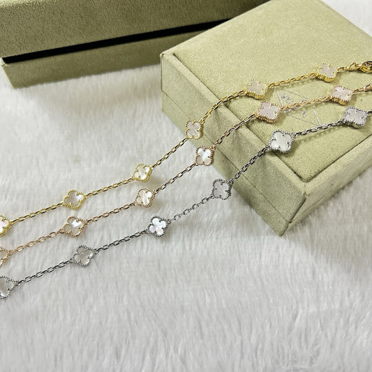 [Lumi Jewellery]CLOVER 6 MOTIF WHITE MOP BRACELET