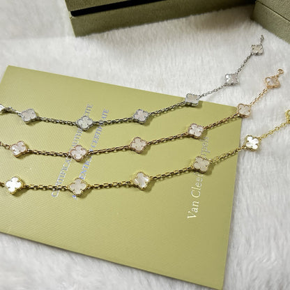 [Lumi Jewellery]CLOVER 6 MOTIF WHITE MOP BRACELET