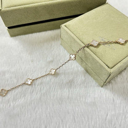 [Lumi Jewellery]CLOVER 6 MOTIF WHITE MOP BRACELET