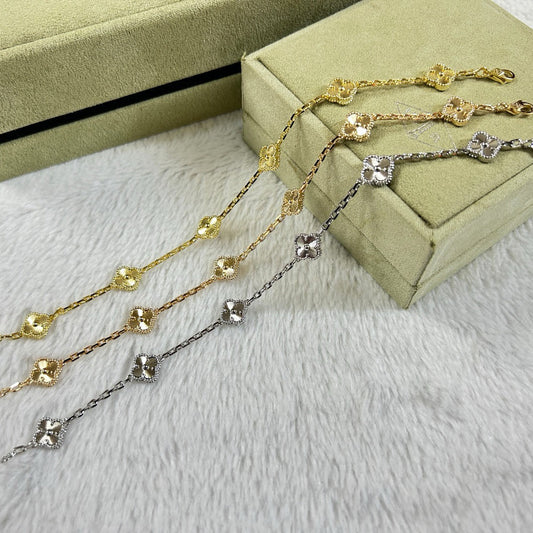 [Lumi Jewellery]CLOVER 6 MOTIF DIAMOND BRACELET
