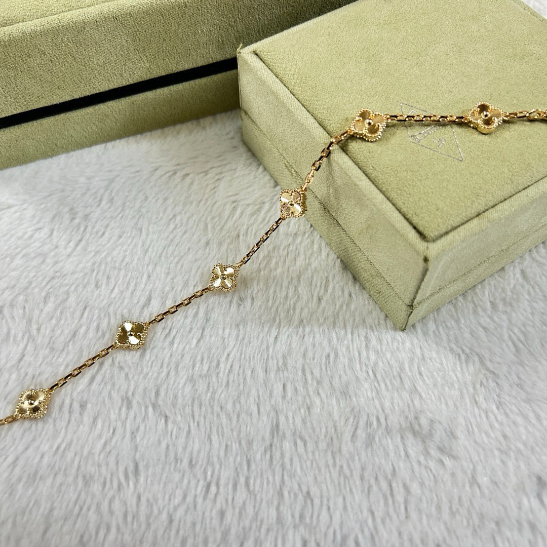 [Lumi Jewellery]CLOVER 6 MOTIF DIAMOND BRACELET