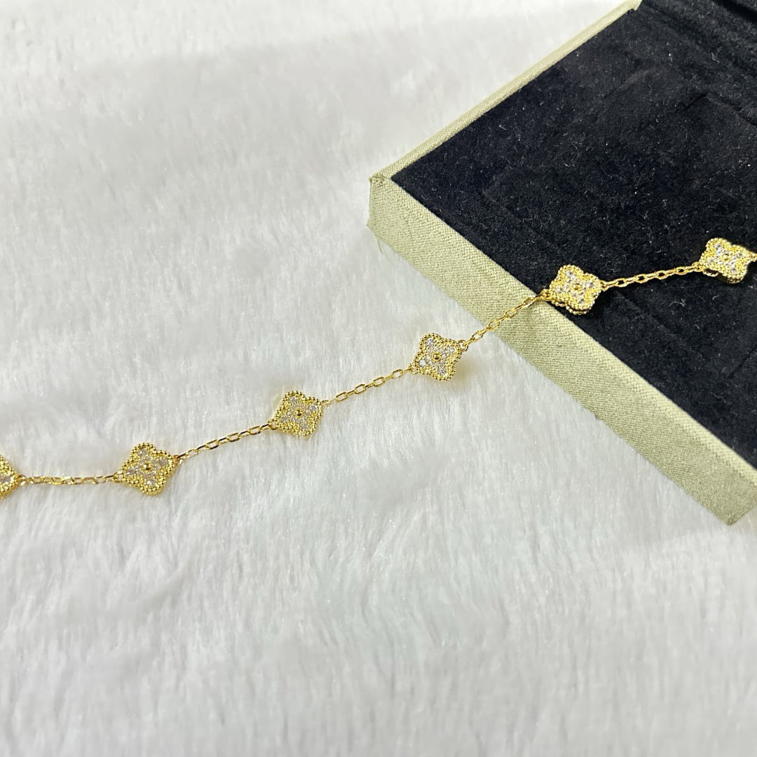 [Lumi Jewellery]CLOVER 6 MOTIF DIAMOND BRACELET
