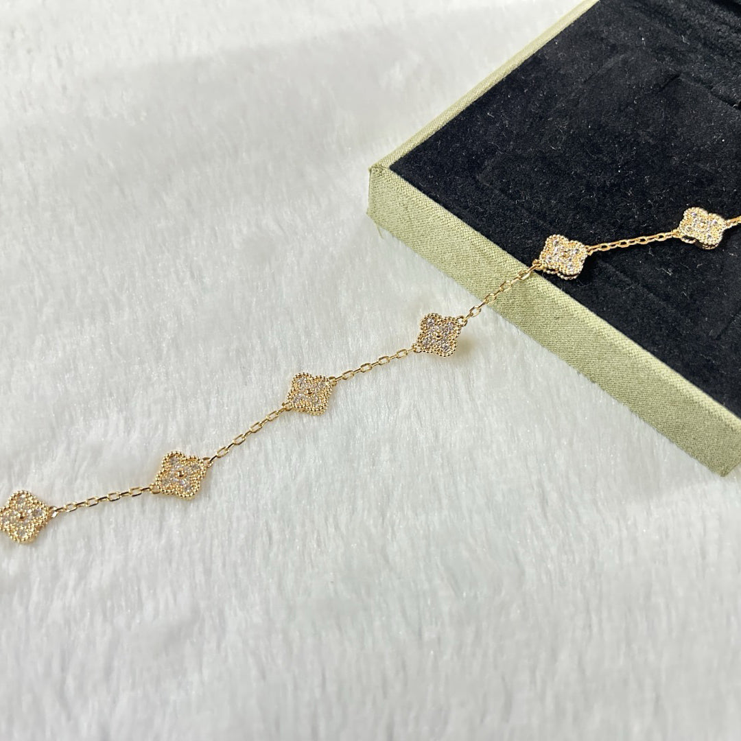 [Lumi Jewellery]CLOVER 6 MOTIF DIAMOND BRACELET