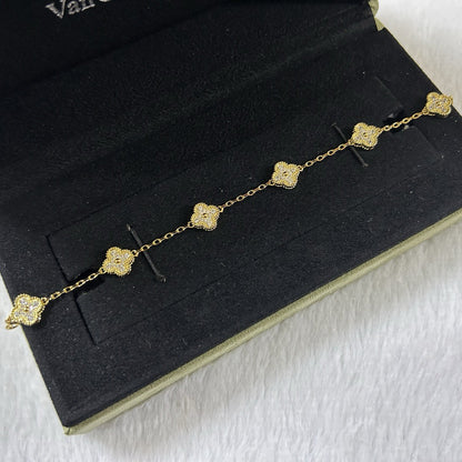[Lumi Jewellery]CLOVER 6 MOTIF DIAMOND BRACELET