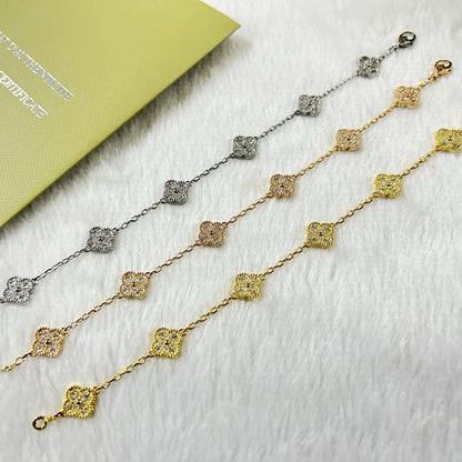 [Lumi Jewellery]CLOVER 6 MOTIF DIAMOND BRACELET
