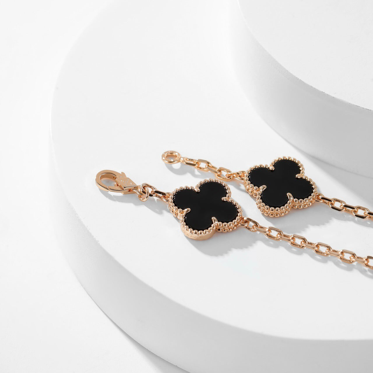 [Lumi Jewellery]CLOVER 10 MOTIFS ONYX NECKLACE