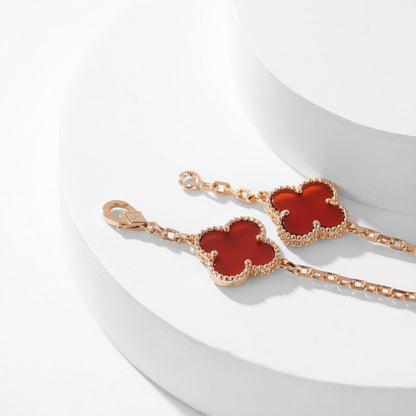 [Lumi Jewellery]CLOVER 10 MOTIFS CARNELIAN NECKLACE