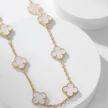 [Lumi Jewellery]CLOVER 10 MOTIFS WHITE MOTHER OF PEARL NECKLACE