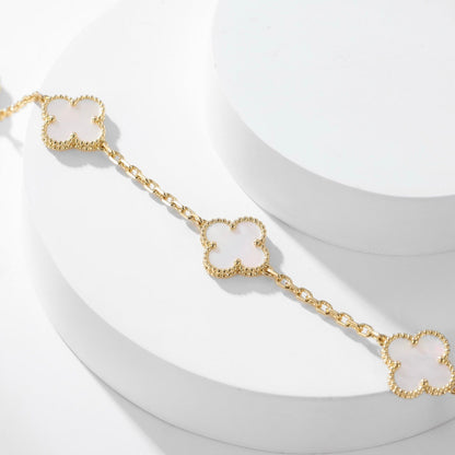 [Lumi Jewellery]CLOVER 10 MOTIFS WHITE MOTHER OF PEARL NECKLACE