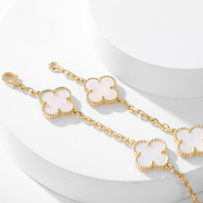 [Lumi Jewellery]CLOVER 10 MOTIFS WHITE MOTHER OF PEARL NECKLACE