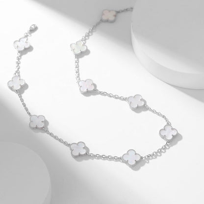[Lumi Jewellery]CLOVER 10 MOTIFS WHITE MOTHER OF PEARL NECKLACE