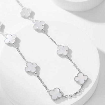[Lumi Jewellery]CLOVER 10 MOTIFS WHITE MOTHER OF PEARL NECKLACE