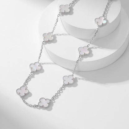 [Lumi Jewellery]CLOVER 10 MOTIFS WHITE MOTHER OF PEARL NECKLACE