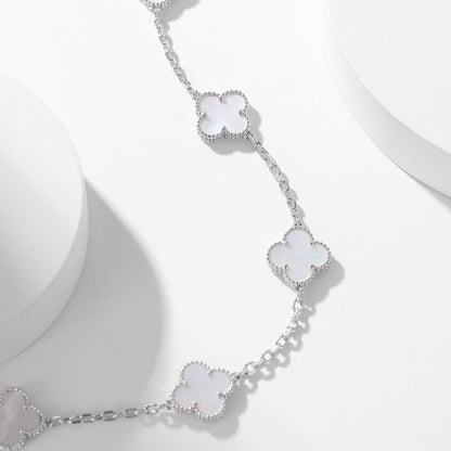 [Lumi Jewellery]CLOVER 10 MOTIFS WHITE MOTHER OF PEARL NECKLACE