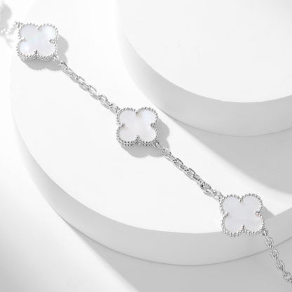 [Lumi Jewellery]CLOVER 10 MOTIFS WHITE MOTHER OF PEARL NECKLACE