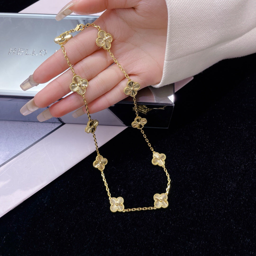 [Lumi Jewellery]CLOVER 10 MOTIFS LASER NECKLACE
