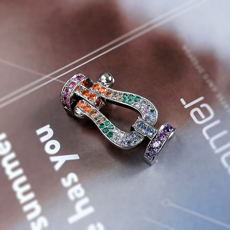 [Lumi Jewellery]FORCE LARGE HORSESHOE  COLORED DIAMOND BRACELET ROSE GOLD