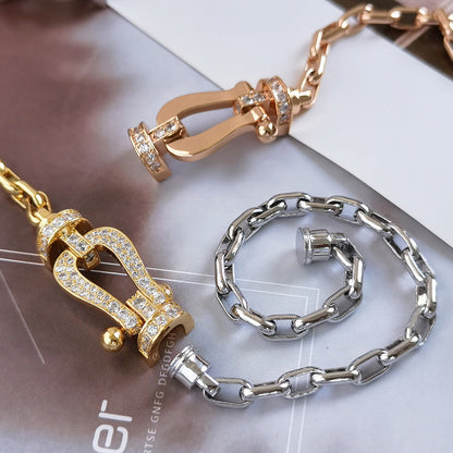 [Lumi Jewellery]FORCE LARGE HORSESHOE CLASP  METAL BRACELET