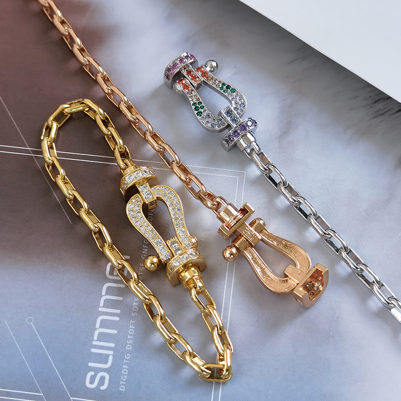 [Lumi Jewellery]FORCE LARGE HORSESHOE CLASP  METAL BRACELET