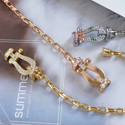 [Lumi Jewellery]FORCE LARGE HORSESHOE CLASP  METAL BRACELET