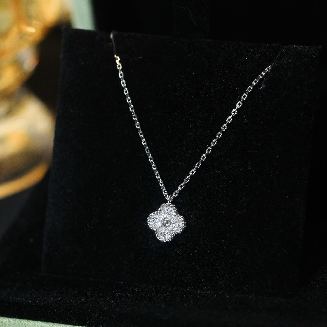 [Lumi Jewellery]CLOVER MINI 9.5MM PENDANT DIAMOND NECKLACE