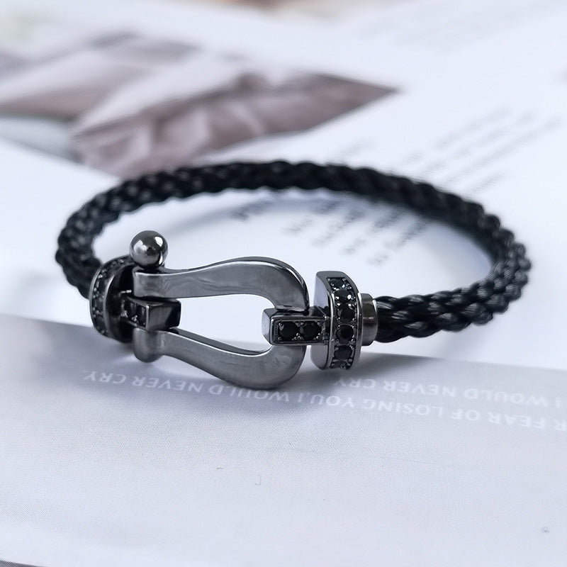 [Lumi Jewellery]FORCE LARGE SERIES HORSESHOE BLACK SAMURAI BRACELET