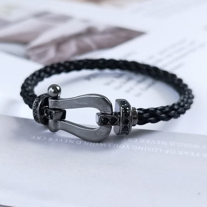 [Lumi Jewellery]FORCE LARGE SERIES HORSESHOE BLACK SAMURAI BRACELET
