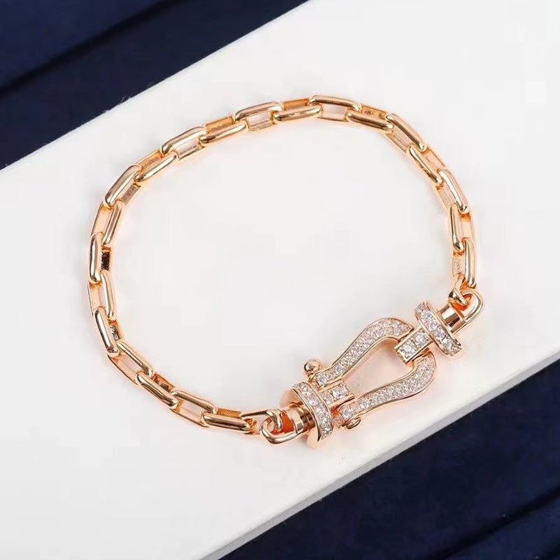 [Lumi Jewellery]FORCE LARGE HORSESHOE CLASP  METAL BRACELET