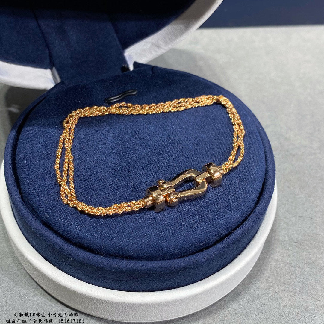 [Lumi Jewellery]FORCE SMALL HORSESHOE  DIAMOND CHAIN ROPE BRACELET
