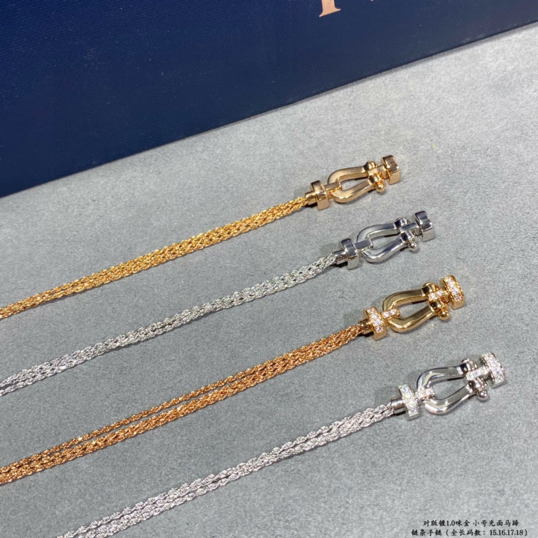 [Lumi Jewellery]FORCE SMALL HORSESHOE  DIAMOND CHAIN ROPE BRACELET
