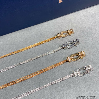 [Lumi Jewellery]FORCE SMALL HORSESHOE  DIAMOND CHAIN ROPE BRACELET
