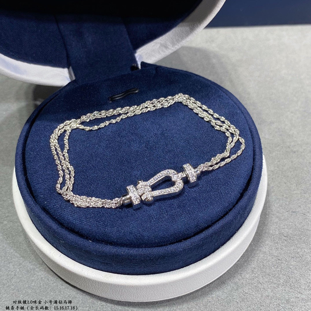 [Lumi Jewellery]FORCE SMALL HORSESHOE  DIAMOND CHAIN ROPE BRACELET