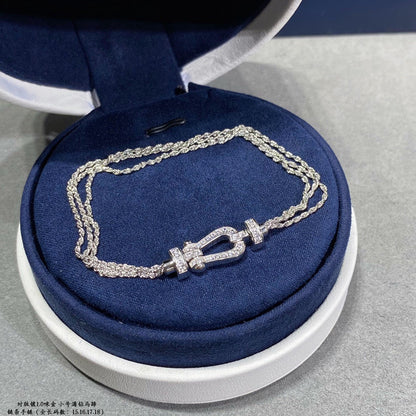 [Lumi Jewellery]FORCE SMALL HORSESHOE  DIAMOND CHAIN ROPE BRACELET