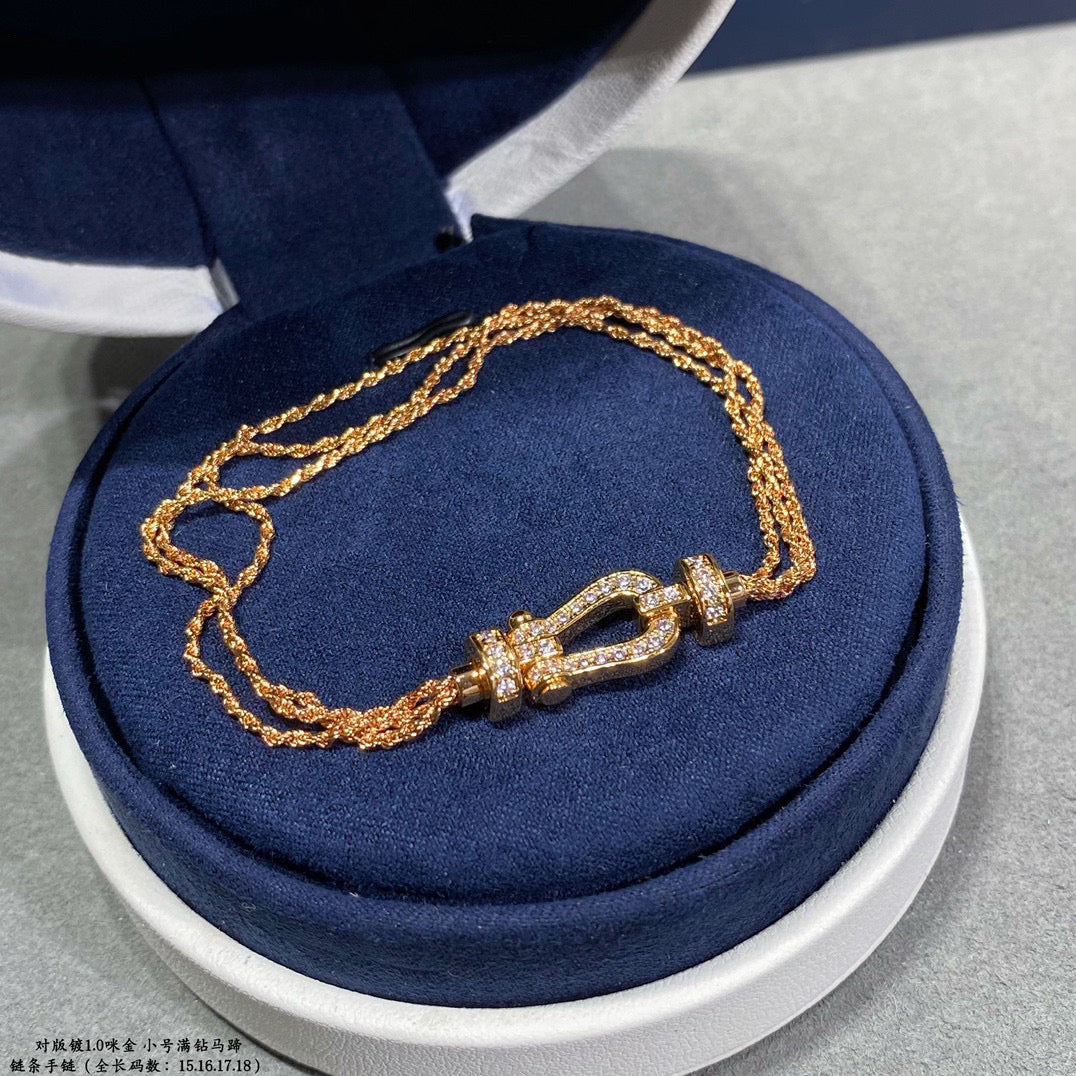 [Lumi Jewellery]FORCE SMALL HORSESHOE  DIAMOND CHAIN ROPE BRACELET